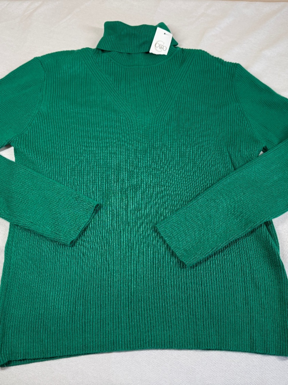 NWT Cato Women's Turtleneck Woven Sweater Size XL - Green